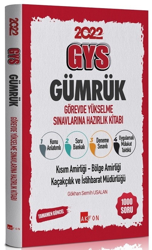 Akfon 2022 GYS Gümrükler Genel Müdürlüğü Sınavlarına Hazırlık Kitabı Görevde Yükselme Akfon Yayınları