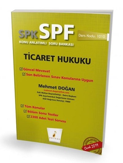 Pelikan SPK SPF 1010 Ticaret Hukuku Konu Anlatımlı Soru Bankası Pelikan Yayınevi
