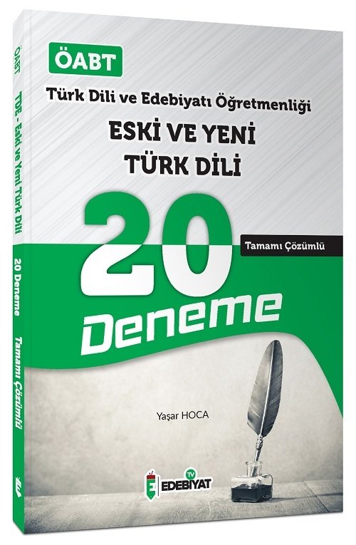 Edebiyat TV ÖABT Türk Dili Edebiyatı Eski ve Yeni Türk Dili 20 Deneme Çözümlü - Yaşar Hoca Edebiyat TV Yayınları