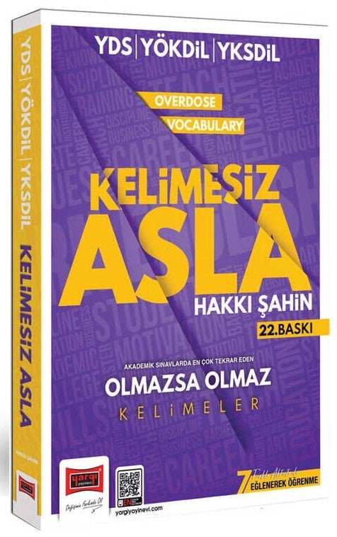 Yargı YDS YÖKDİL YKSDİL Overdose Vocabulary Kelimesiz - Asla Hakkı Şahin Yargı Yayınları