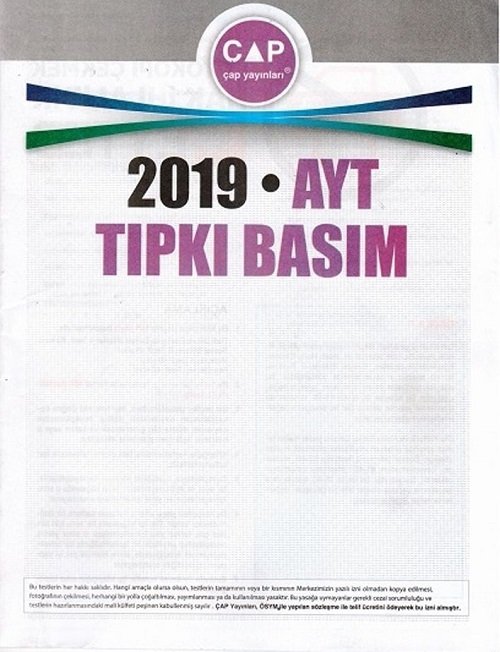 Çap Yayınları 2019 AYT Tıpkı Basım Çıkmış Sorular Çap Yayınları