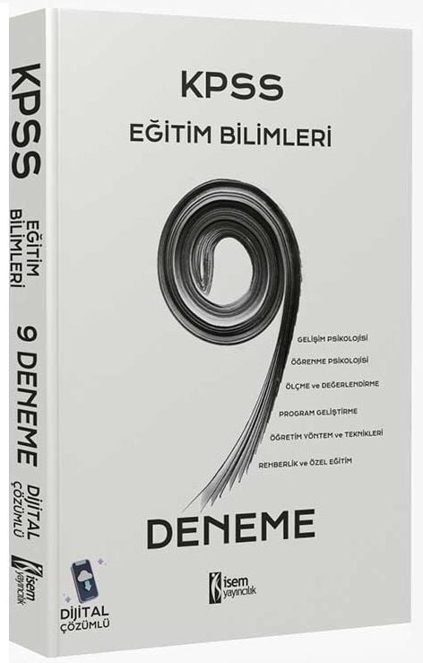 SÜPER FİYAT İsem 2023 KPSS Eğitim Bilimleri 9 Deneme Dijital Çözümlü İsem Yayıncılık