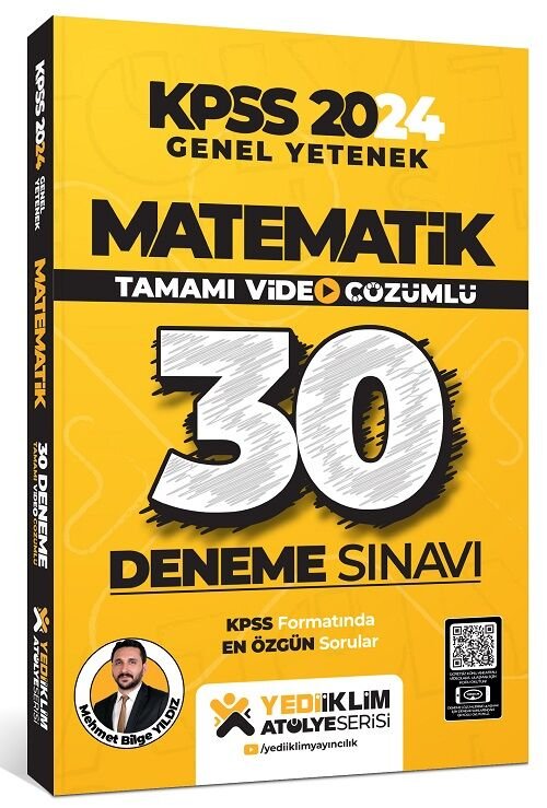 Yediiklim 2024 KPSS Matematik Atölye 30 Deneme Video Çözümlü - Mehmet Bilge Yıldız Yediiklim Yayınları