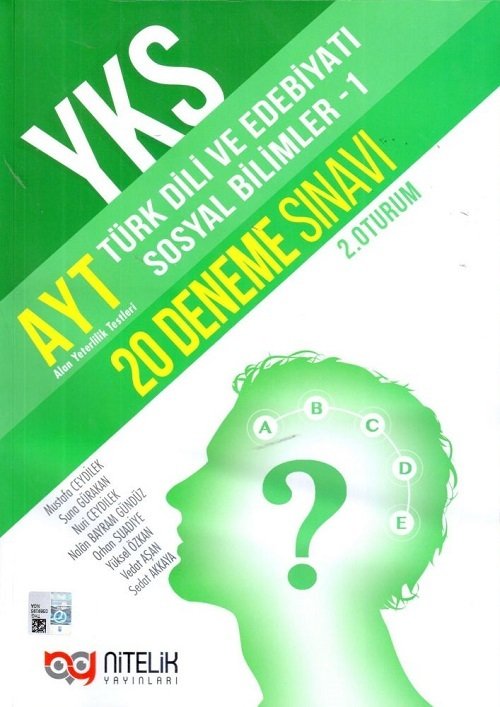 Nitelik YKS AYT Türk Dili ve Edebiyatı Sosyal Bilimler-1 20 Deneme Nitelik Yayınları