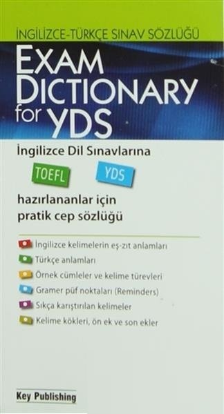 Key Publishing YDS Exam Dictionary For İngilizce - Türkçe Sınav Sözlüğü Key Publishing