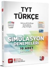 3D Yayınları YKS TYT Türkçe Simülasyon 10 Deneme Video Çözümlü 3D Yayınları
