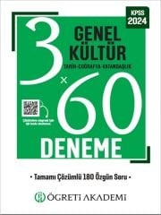 Öğreti 2024 KPSS Genel Kültür Tarih-Coğrafya-Vatandaşlık 3x60 Deneme Çözümlü Öğreti Akademi