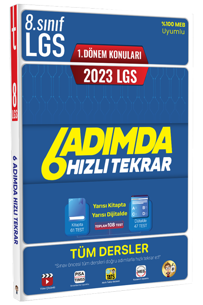 Tonguç 2023 8. Sınıf LGS 1. Dönem Tüm Dersler 6 Adımda Hızlı Tekrar Tonguç Akademi