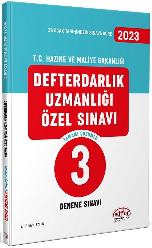 Editör 2023 Maliye Bakanlığı Defterdarlık Uzmanlığı Sınavı 3 Deneme Çözümlü Editör Yayınları