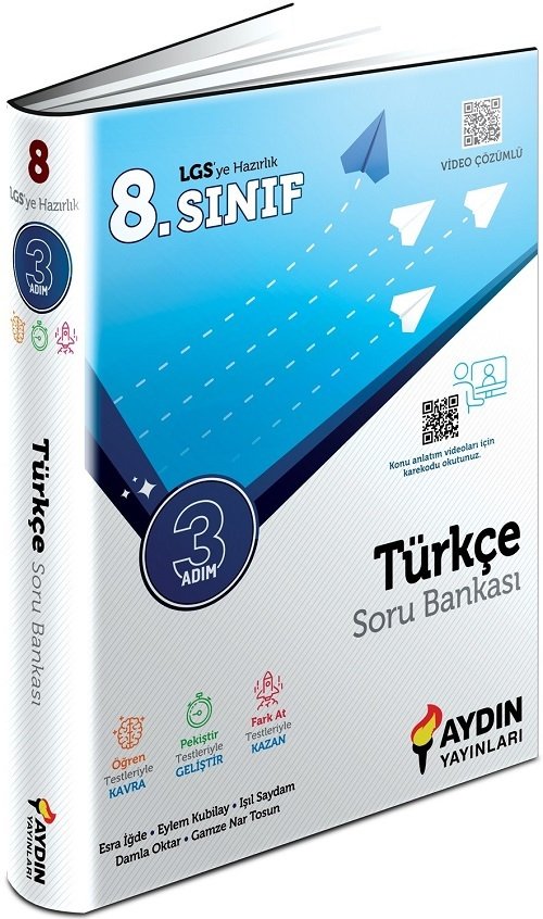 Aydın 8. Sınıf LGS Türkçe Üç Adım Soru Bankası Aydın Yayınları