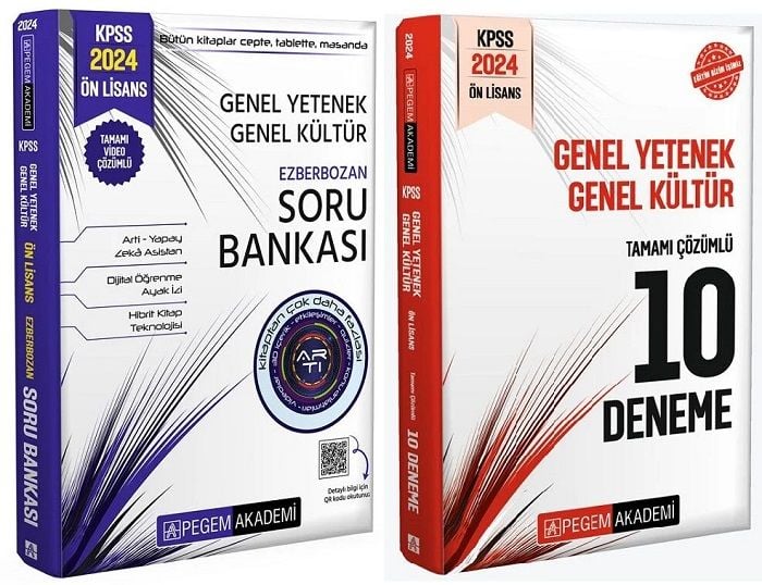 Pegem 2024 KPSS Ön Lisans Ezberbozan Soru + 10 Deneme 2 li Set Pegem Akademi Yayınları