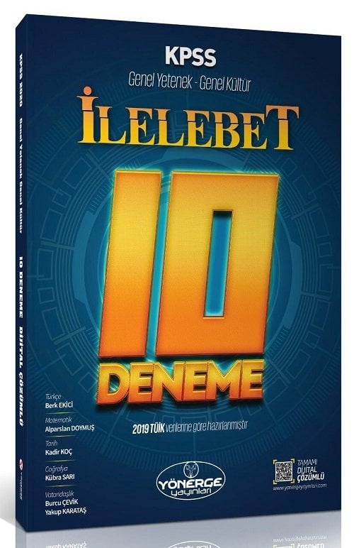 SÜPER FİYAT Yönerge KPSS Genel Yetenek Genel Kültür İLELEBET 10 Deneme Dijital Çözümlü Yönerge Yayınları