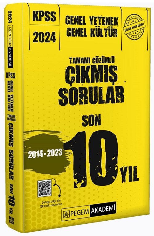 Pegem 2024 KPSS Genel Yetenek Genel Kültür Son 10 Yıl Çıkmış Sorular Çözümlü Pegem Akademi Yayınları