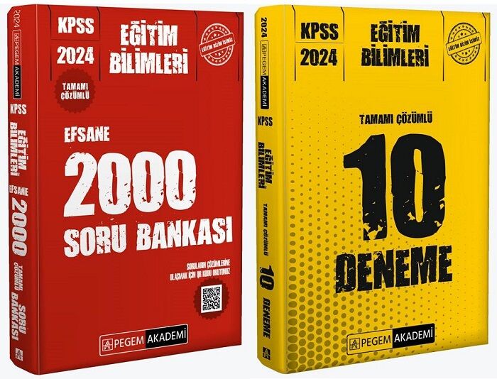 Pegem 2024 KPSS Eğitim Bilimleri EFSANE 2000 Soru + 10 Deneme 2 li Set Pegem Akademi Yayınları
