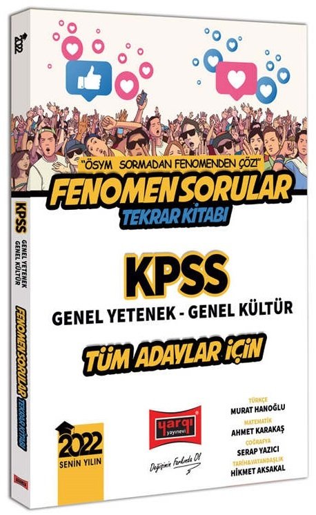 Yargı 2022 KPSS Genel Yetenek Genel Kültür Fenomen Sorular Tekrar Kitabı Yargı Yayınları