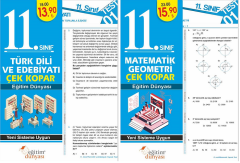 SÜPER FİYAT Eğitim Dünyası 11. Sınıf Türkçe+Matematik Yaprak Test Çek Kopar 2 li Set Eğitim Dünyası Yayınları