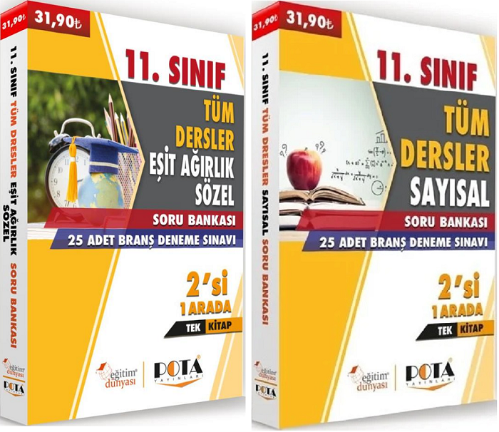 SÜPER FİYAT Eğitim Dünyası 11. Sınıf Tüm Dersler Soru Bankası ve 25+25 Deneme 2 si 1 Arada 2 li Set Eğitim Dünyası Yayınları