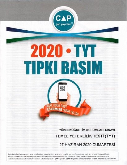 Çap Yayınları 2020 TYT Tıpkı Basım Çıkmış Sorular Çap Yayınları