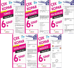 SÜPER FİYAT Eğitim Dünyası 6. Sınıf Türm Dersler Yaprak Test Çek Kopar 5 li Set Eğitim Dünyası Yayınları