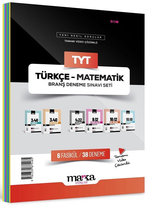 Marka YKS TYT Türkçe Matematik 6 Fasikül 38 Deneme Set Marka Yayınları