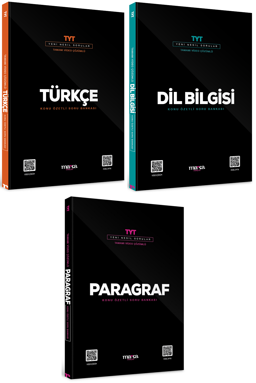 Marka YKS TYT Türkçe+Paragraf+Dil Bilgisi Konu Özetli Soru Bankası 3 lü Set Marka Yayınları