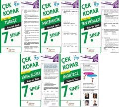 SÜPER FİYAT Eğitim Dünyası 7. Sınıf Türm Dersler Yaprak Test Çek Kopar 5 li Set Eğitim Dünyası Yayınları