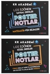 KR Akademi LGS 1. Dönem Sözel-Sayısal Dersler Poster Notlar 2 Kitap Set KR Akademi