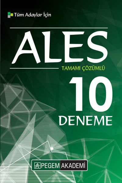 Pegem 2019 ALES 10 Deneme Çözümlü Tüm Adaylar İçin Pegem Akademi Yayınları