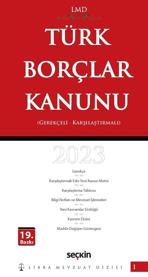 Seçkin Libra Mevzuat Dizisi-1 Türk Borçlar Kanunu 19. Baskı Seçkin Yayınları
