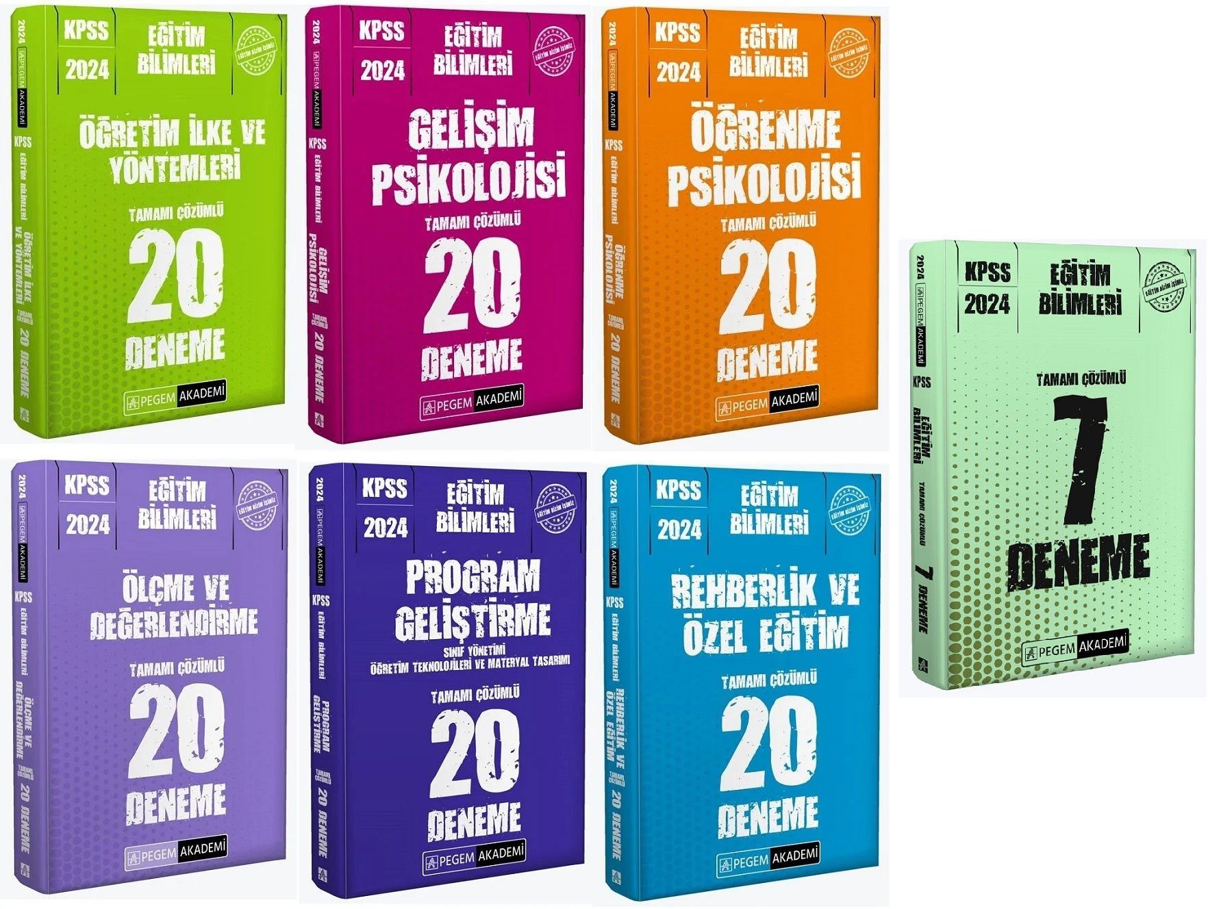 Pegem 2024 KPSS Eğitim Bilimleri 120+7 Deneme 7 li Set Pegem Akademi Yayınları