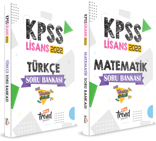 Yeni Trend 2022 KPSS Türkçe+Matematik Lisans Soru Bankası 2 li Set Yeni Trend Yayınları