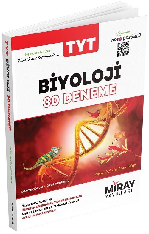 Miray YKS TYT Biyoloji 30 Deneme Video Çözümlü Miray Yayınları