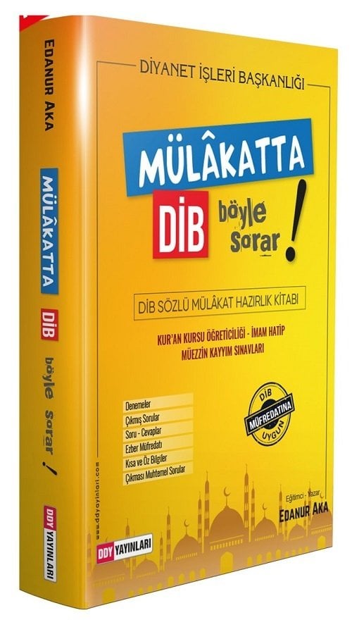DDY Yayınları DİB Diyanet İşleri Başkanlığı Sözlü Mülakat Kitabı - Edanur Aka DDY Yayınları