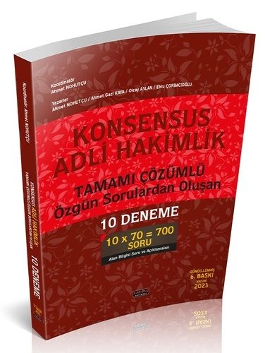 Savaş 2023 Adli Hakimlik Konsensus ​10 Deneme Çözümlü 6. Baskı - Ahmet Nohutçu Savaş Yayınları