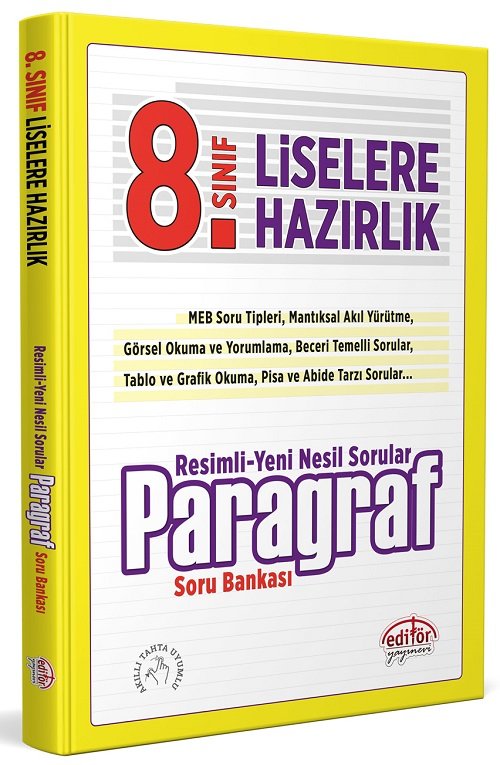 Editör 8. Sınıf LGS Resimli Paragraf Soru Bankası Editör Yayınları