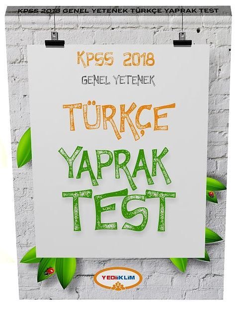 Yediiklim 2018 KPSS Türkçe Çek Kopart Yaprak Test Yediiklim Yayınları