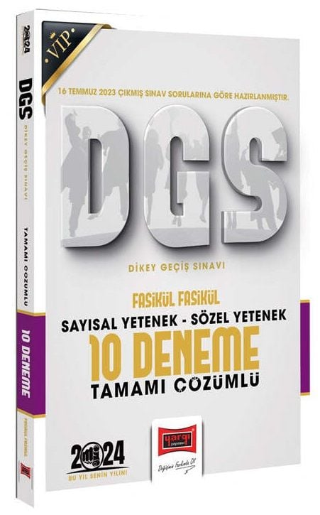 Yargı 2024 DGS VIP Fasikül 10 Deneme Çözümlü Yargı Yayınları