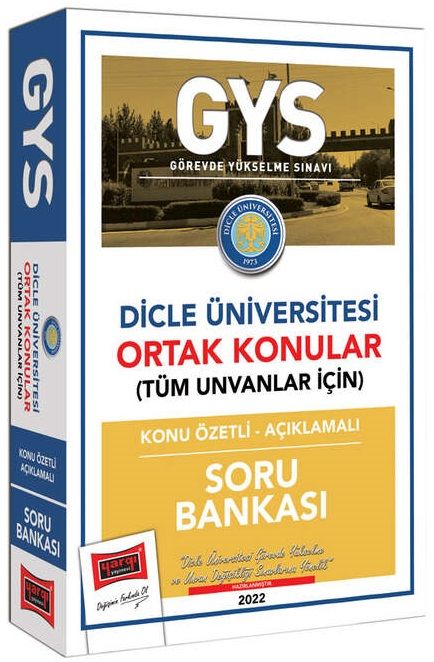 Yargı 2022 GYS Dicle Üniversitesi Tüm Ünvanlar İçin Ortak Konular Konu Özetli Soru Bankası Görevde Yükselme Yargı Yayınları