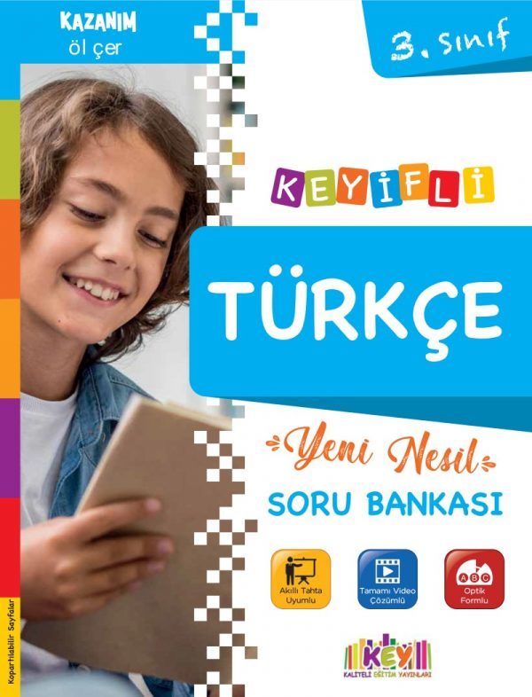 KEY Yayınları 3. Sınıf Keyifli Yeni Nesil Türkçe Soru Bankası Video Çözümlü KEY Yayınları