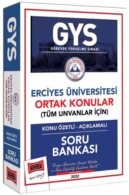 Yargı 2022 GYS Erciyes Üniversitesi Tüm Ünvanlar İçin Ortak Konular Konu Özetli Soru Bankası Görevde Yükselme Yargı Yayınları