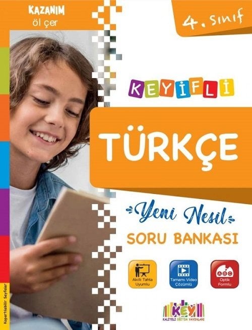 KEY Yayınları 4. Sınıf Keyifli Türkçe Yeni Nesil Soru Bankası Video Çözümlü KEY Yayınları