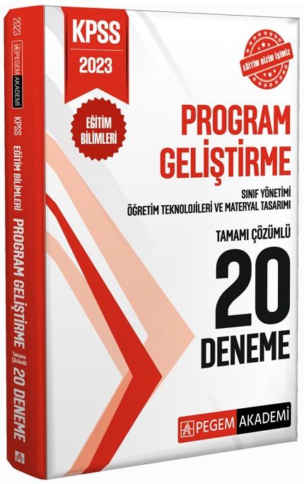 Pegem 2023 KPSS Eğitim Bilimleri Program Geliştirme 20 Deneme Çözümlü Pegem Akademi Yayınları