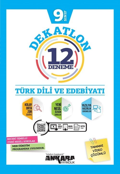 Ankara Yayıncılık 9. Sınıf Türk Dili ve Edebiyatı Dekatlon 12 Deneme Ankara Yayıncılık