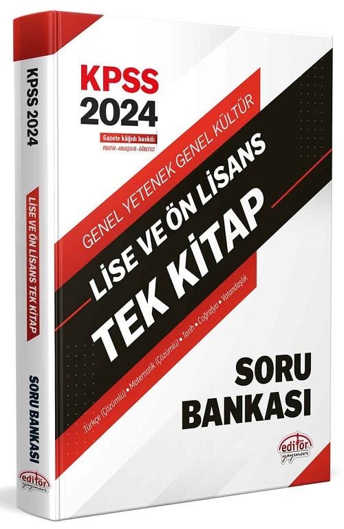Editör 2024 KPSS Lise Ön Lisans Soru Bankası Tek Kitap Editör Yayınları