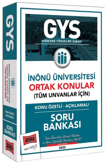 Yargı GYS İnönü Üniversitesi Tüm Ünvanlar İçin Ortak Konular Konu Özetli Soru Bankası Görevde Yükselme Yargı Yayınları