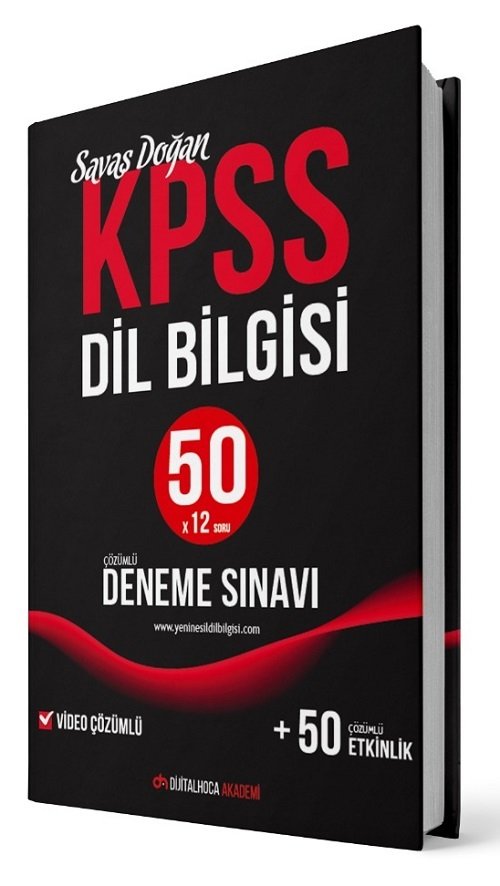 Dijital Hoca KPSS Dil Bilgisi 50 Deneme Video Çözümlü - Savaş Doğan Dijital Hoca Akademi