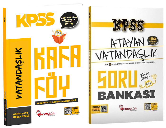 Hoca Kafası KPSS Vatandaşlık Kafa Föy Konu + Atayan Soru Bankası 2 li Set Hoca Kafası Yayınları