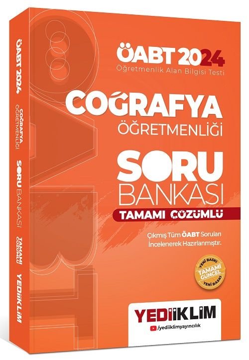 Yediiklim 2024 ÖABT Coğrafya Öğretmenliği Soru Bankası Çözümlü Yediiklim Yayınları