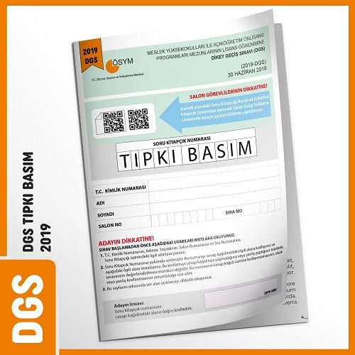 İnformal DGS 2019 Sınavı Tıpkı Basım Türkiye Geneli Deneme Çözümlü İnformal Yayınları