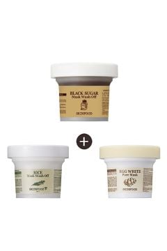 Skinfood Egg White Pore + Rice + Black Sugar Mask 3'LÜ SET